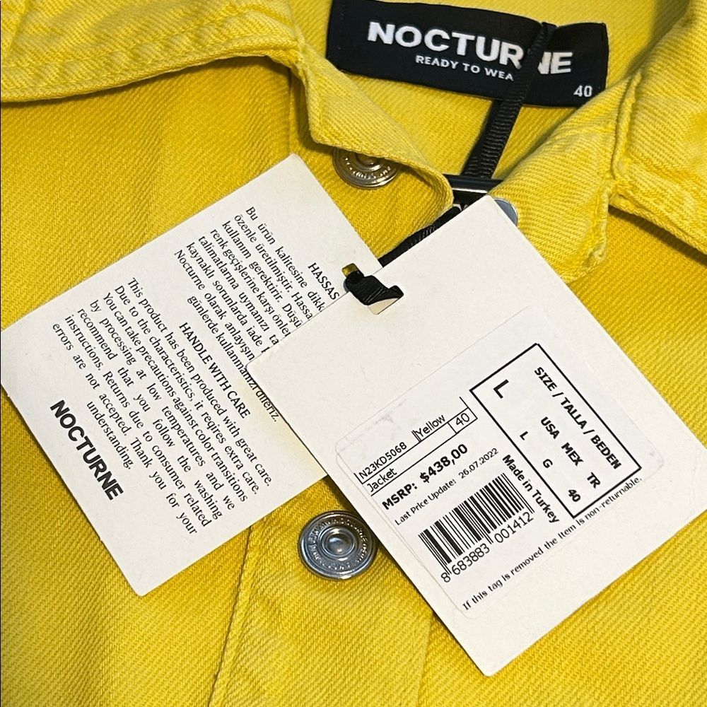 Nocturne Mustard Yellow Oversized Studded Utility Jacket Size Large NWT - Picture 4 of 8